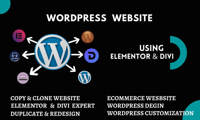 Gig Preview - Design,redesign, clone and customize wordpress website with elementor pro