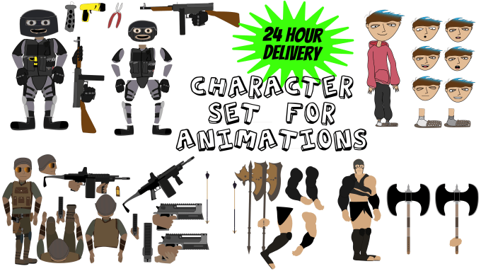 Gig Preview - Make 2d vector characters ready for animation or games