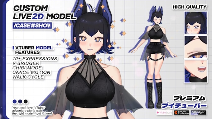 Gig Preview - Design anime vtuber character or rigg your live2d model