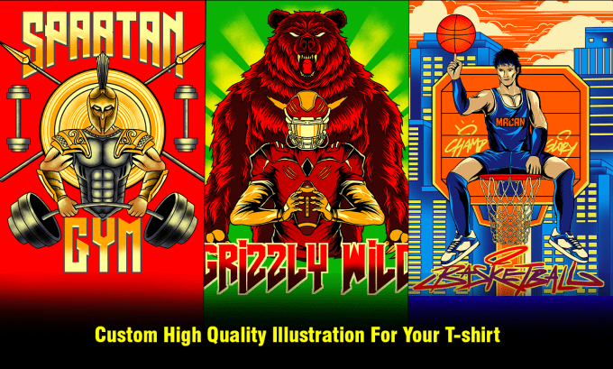 Gig Preview - Make awesome sport illustration for tshirt