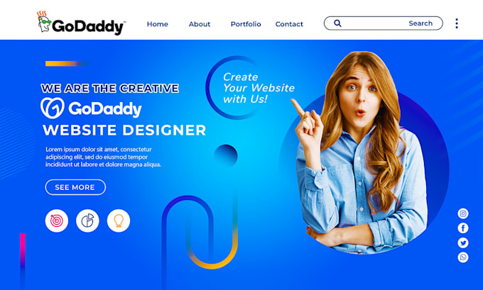 Gig Preview - Godaddy website design godaddy website redesign godaddy website design godaddy