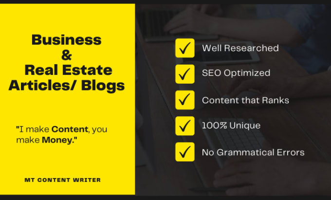 Gig Preview - Write quality business and real estate SEO articles