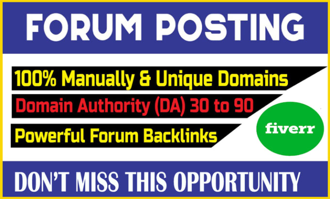 Gig Preview - Do provide 75 high quality forum posting backlinks