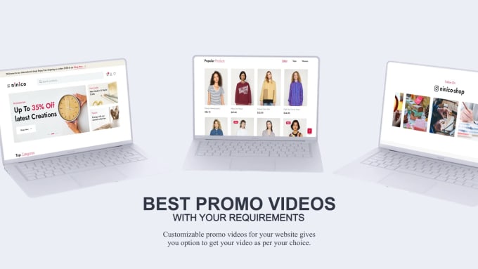 Gig Preview - Create clean and customizable website promo video