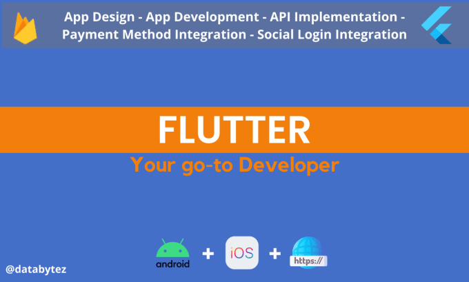 Gig Preview - Develop flutter applications for android and ios using firebase