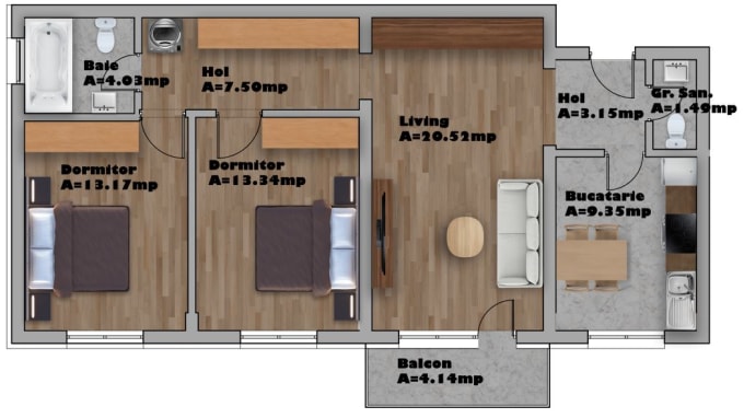 Gig Preview - Render your 2d plans in adobe photoshop