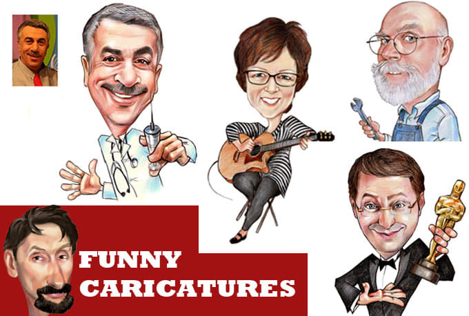 Gig Preview - Draw a funny  caricature from photo