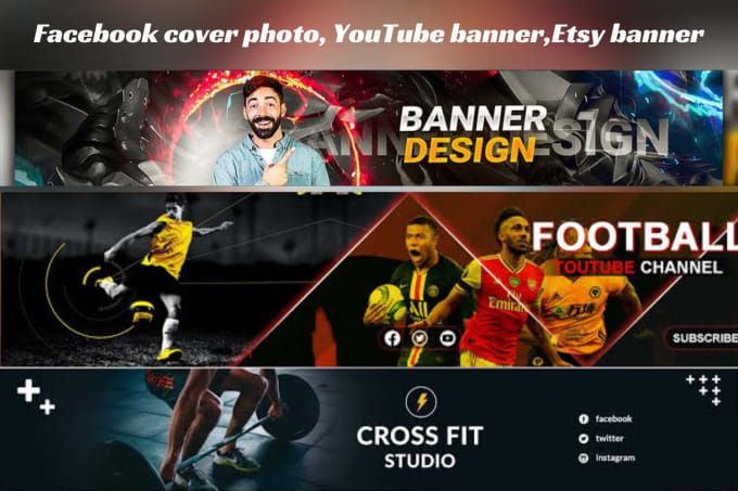 Gig Preview - Design catchy website banner facebook cover photo etsy banner hero image sliders