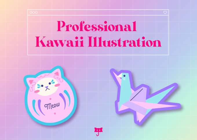 Gig Preview - Create a professional kawaii illustration