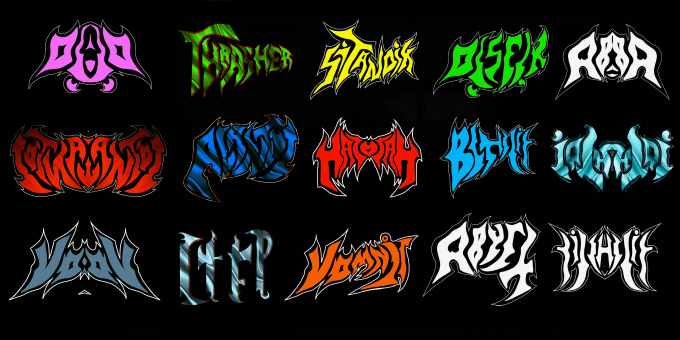 Gig Preview - Draw death thrash black heavy metal logo or album art