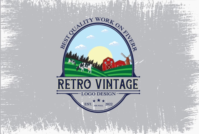 Gig Preview - Do unique retro vintage logo design for you