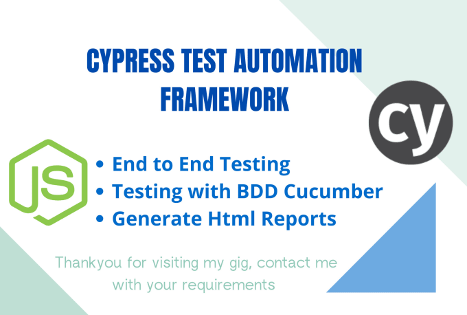 Gig Preview - Develop and maintain your cypress test automation framework