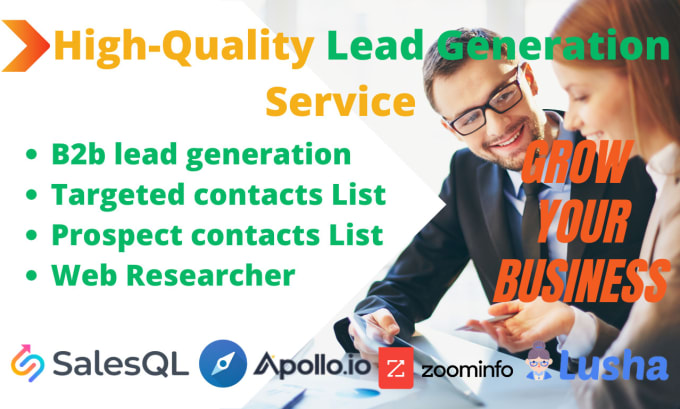 Gig Preview - B2b lead generation and prospect list for your business