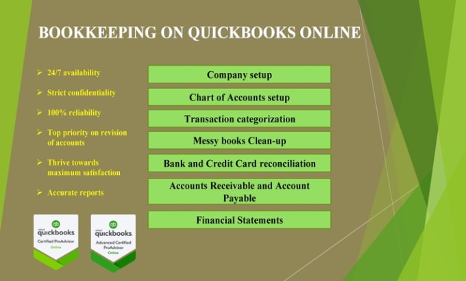 Gig Preview - Do bank reconciliation,cleanup and bookkeeping on quickbooks online