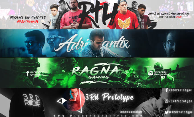 Gig Preview - Design epic youtube channel banner thumbnail cover art logo facebook twitter