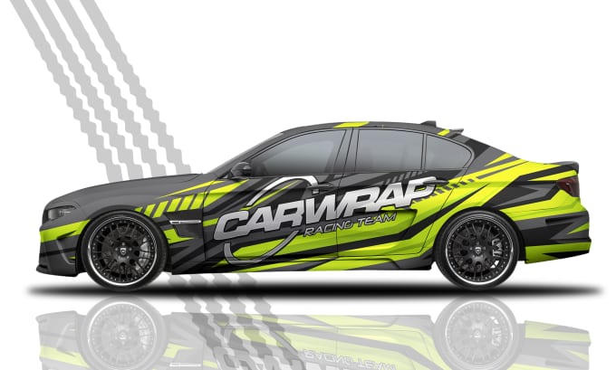 Gig Preview - Do professional racing car livery car itasha sports car wrap designs