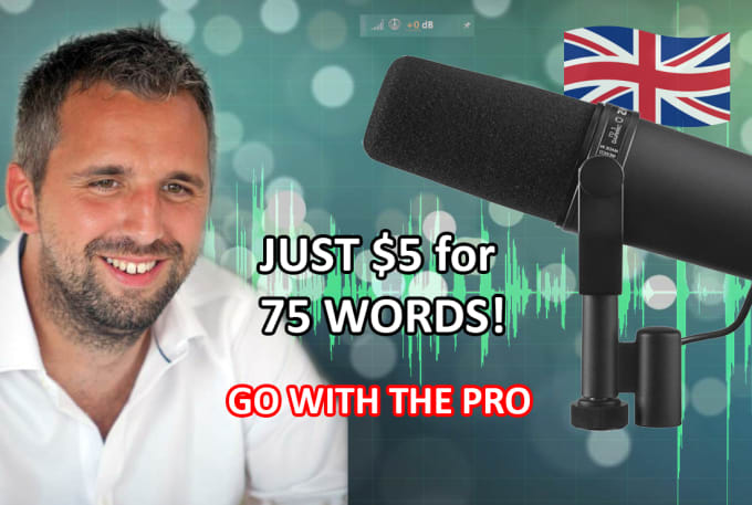 Gig Preview - Record a professional british voiceover