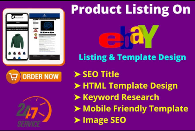 Gig Preview - Do ebay SEO listing with ebay listing template design