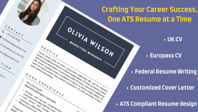 Gig Preview - Provide professional ats resume writing service and cover letter, europass CV