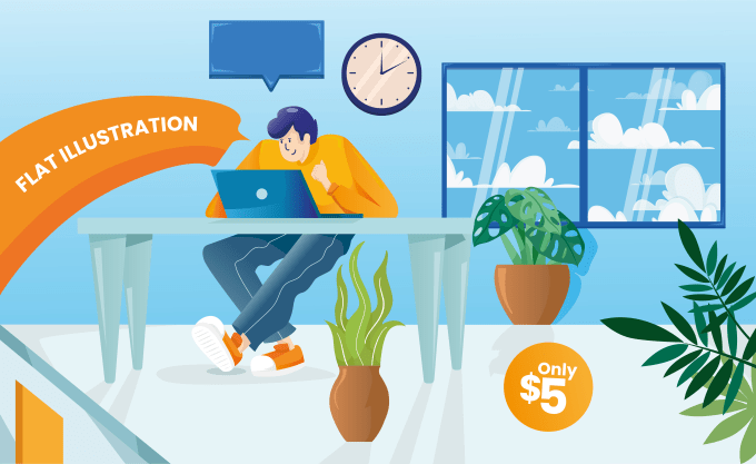 Gig Preview - Create a flat vector illustration design for your website