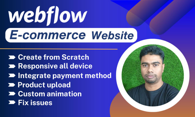 Gig Preview - Develop webflow ecommerce website, webflow redesign, figma to webflow, bug fix