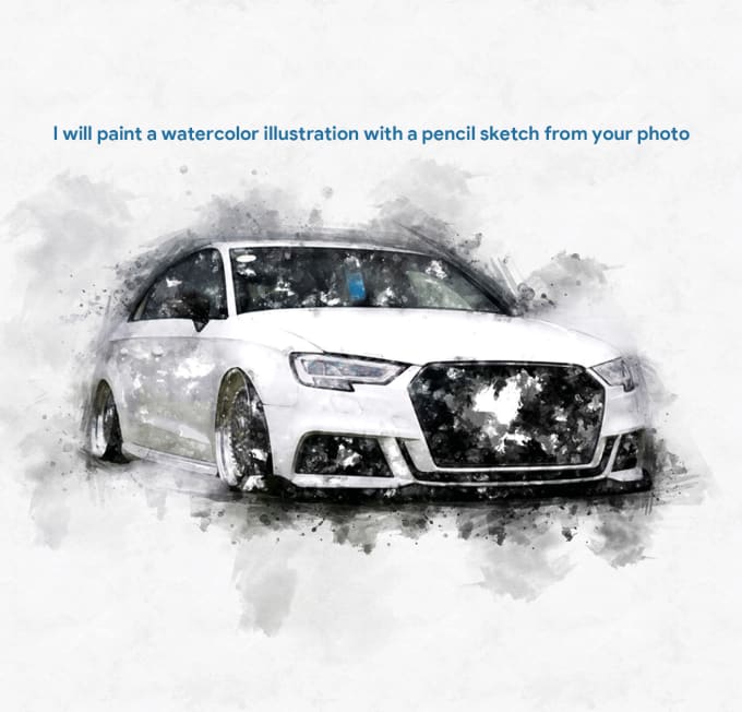 Gig Preview - Paint a watercolor illustration with a pencil sketch from your photo