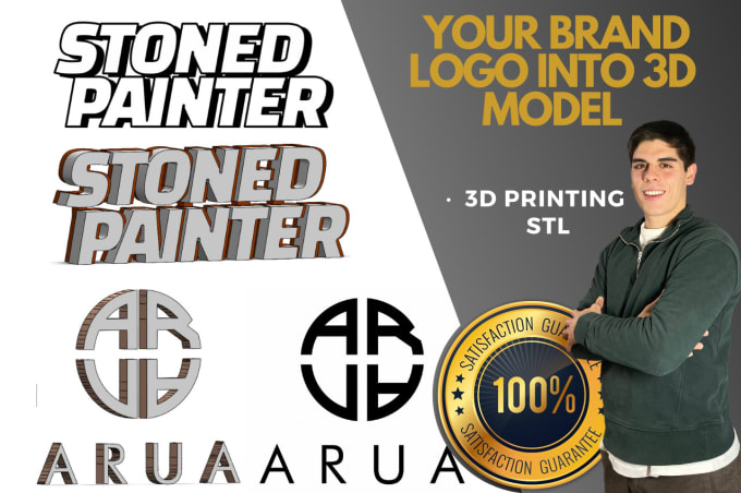 Gig Preview - Convert your 2d brand logo into 3d model