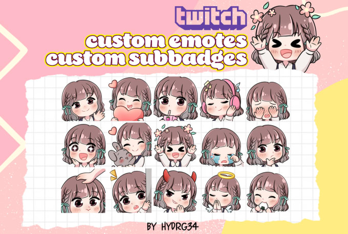 Bestseller - draw cute emotes custom for twitch emotes in my chibi style