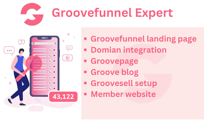 Gig Preview - Set up sales funnel or landing page with groove funnel, groove pages, groovemail