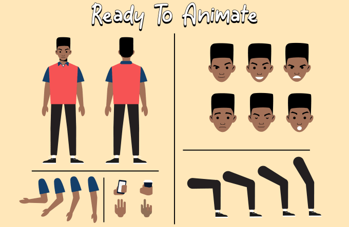 Gig Preview - Make 2d cartoon character sheet ready for animation