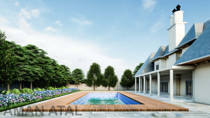 Gig Preview - Design front yard backyard terrace and provide 3d rendering