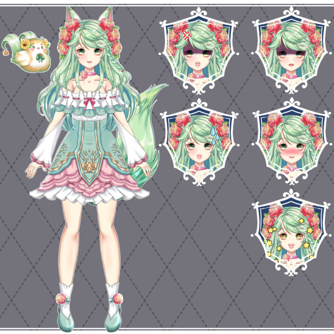 Gig Preview - Design or create your vtuber character reference sheet