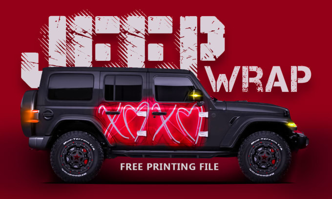 Gig Preview - Design jeep wraps, vehicle wrap, custom 4x4 jeep wraps, boat wrap design