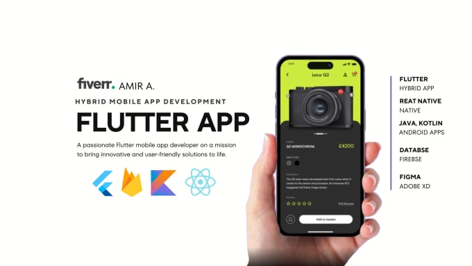 Gig Preview - Be your flutter developer build ios app android app development