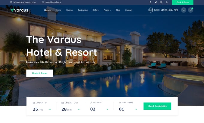 Gig Preview - Our agency will design a hotel booking wordpress website