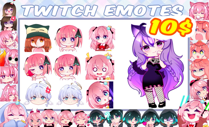 Gig Preview - Draw cute twitch discord emotes and badges