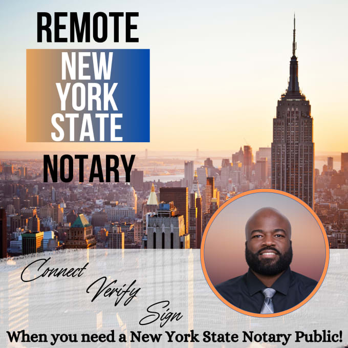 Gig Preview - Be your new york state remote online notary public