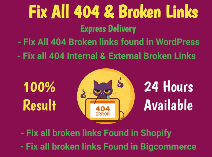 Gig Preview - Fix all 404 broken links from your website