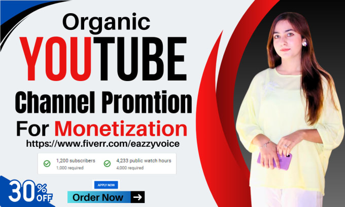 Gig Preview - Do organic video promotion to complete youtube channel monetization