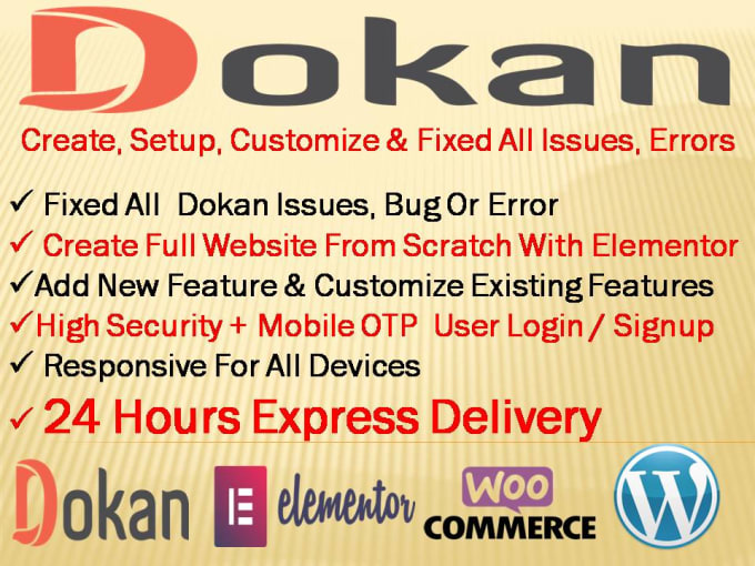 Gig Preview - Customize dokan multivendor ecommerce marketplace website, fix dokan issues