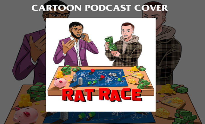 Gig Preview - Make cartoon cover for your podcast