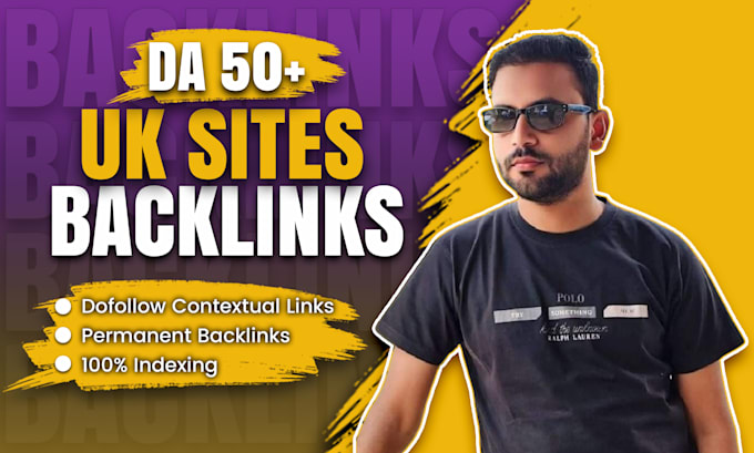 Gig Preview - Provide high da dofollow SEO UK backlinks from high domain authority websites