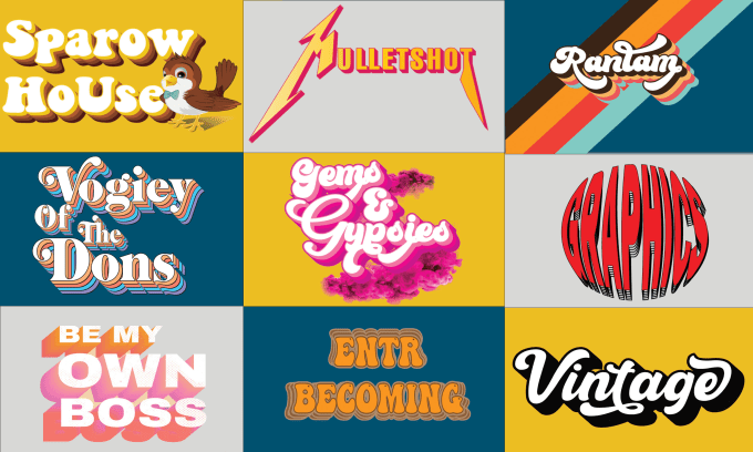 Gig Preview - Design custom hand lettering, script font logo, retro typography t shirt