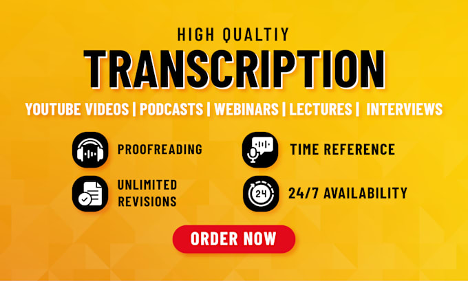 Gig Preview - Transcribe audio and video transcription in 24 hours