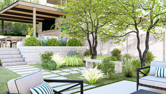 Gig Preview - Design your front or back yard, patio, garden, landscapes