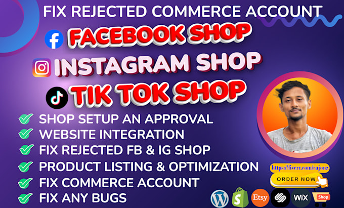 Gig Preview - Approve rejected facebook, instagram, tiktok shop with ecommerce shopify store