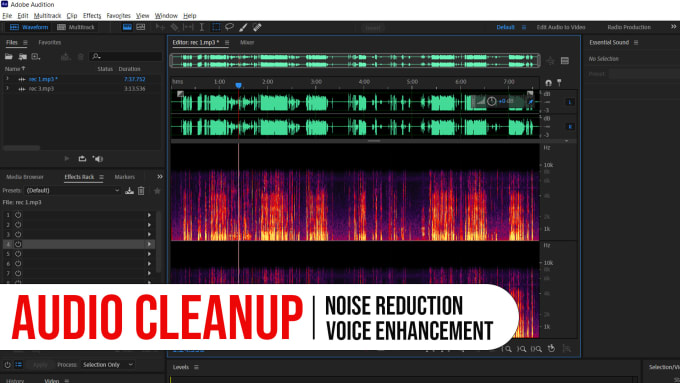 Gig Preview - Do professional audio editing and noise reduction in 1 hour