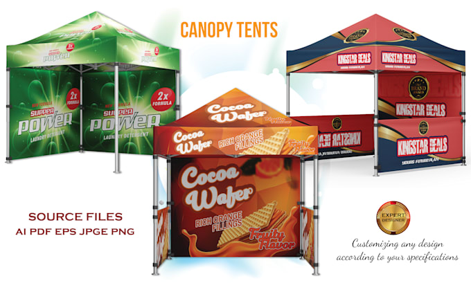 Gig Preview - Do canopy tents, trade show, website banner, roll up banner design