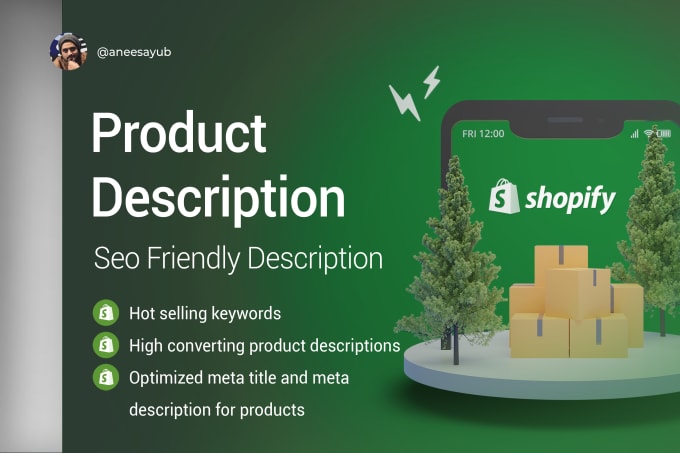 Gig Preview - Write high converting shopify product descriptions with SEO