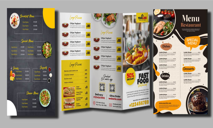 Gig Preview - Design restaurant food menu, sport, school brochure for your business